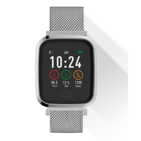 Bracelete de malha prateada...