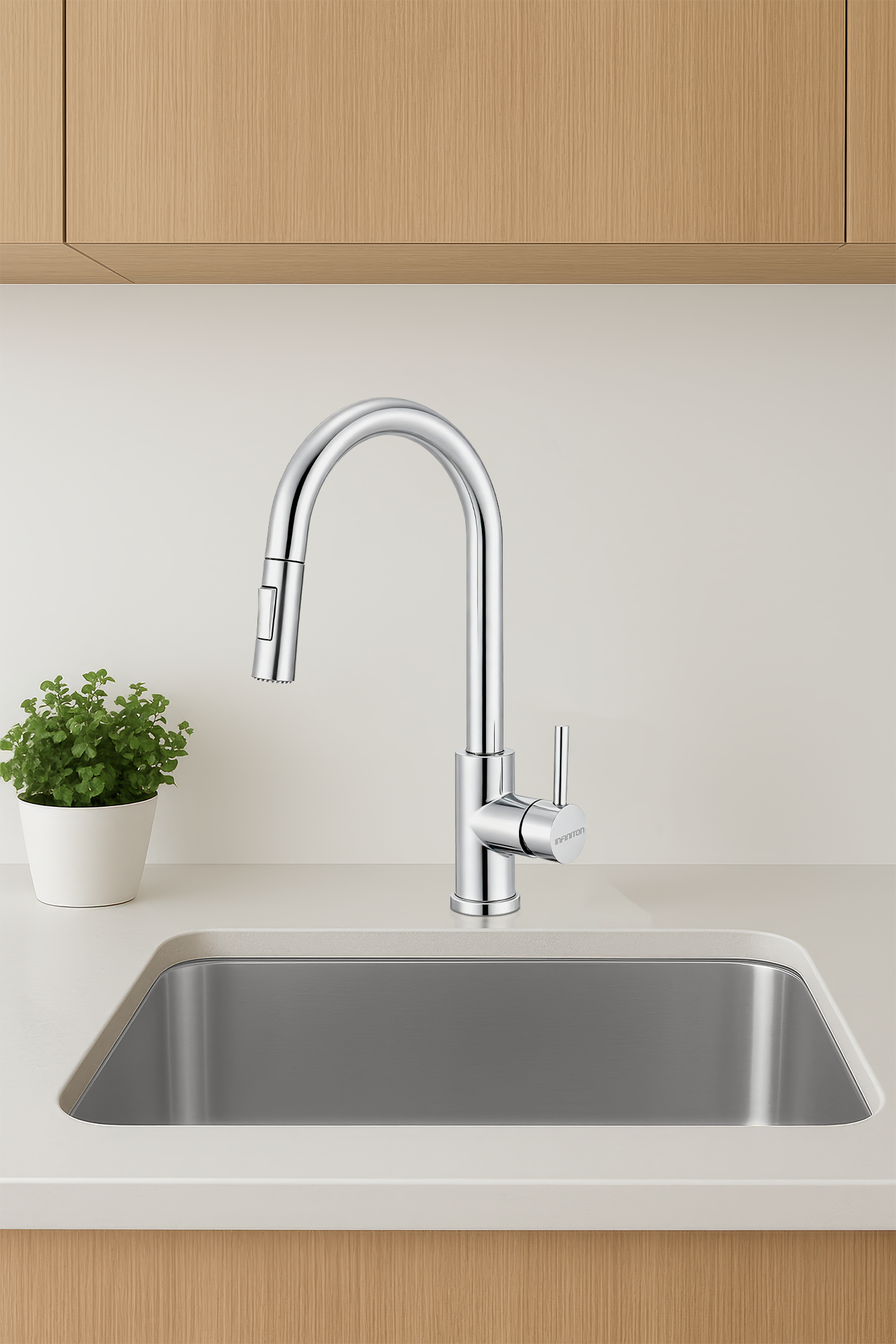 Grifo modelo AcostaECH431 en una cocina blanca