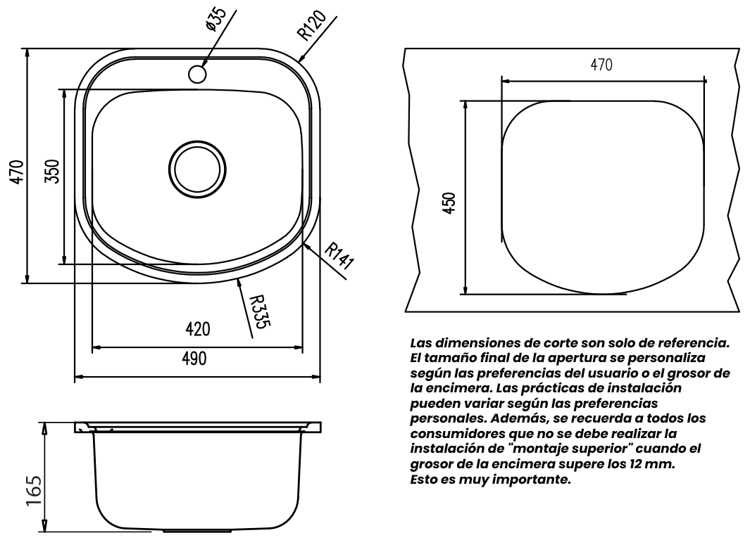 Esquema de encastre del modelo Belcanto49C1