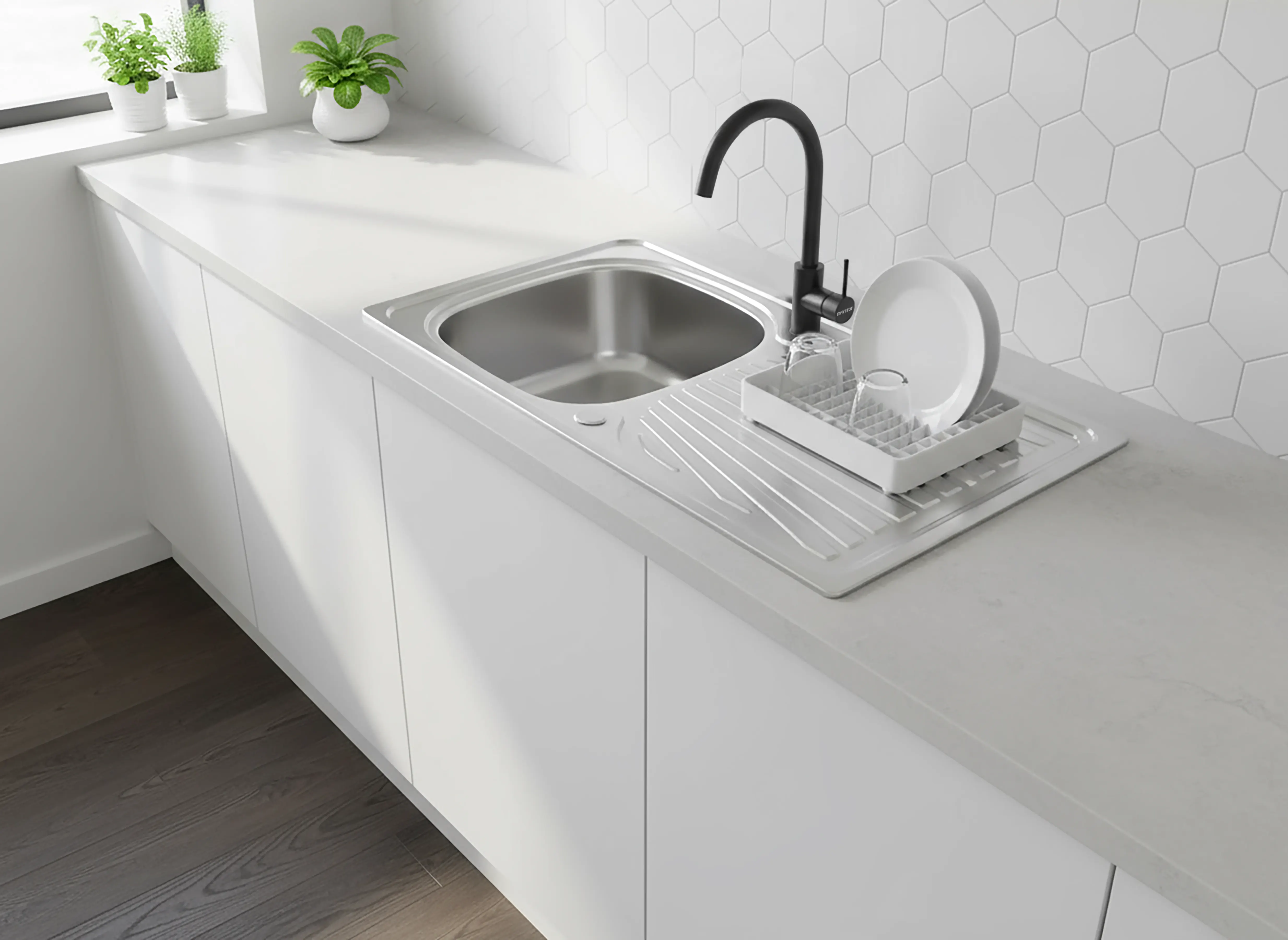 Fregadero modelo Belcanto86RC1 en una cocina 2