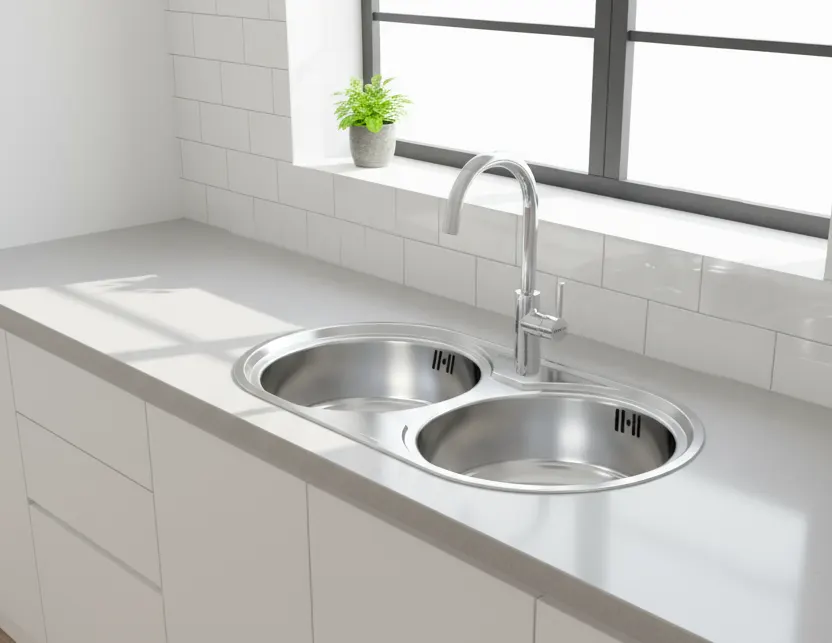 Fregadero modelo Reale85C2 en una cocina 2