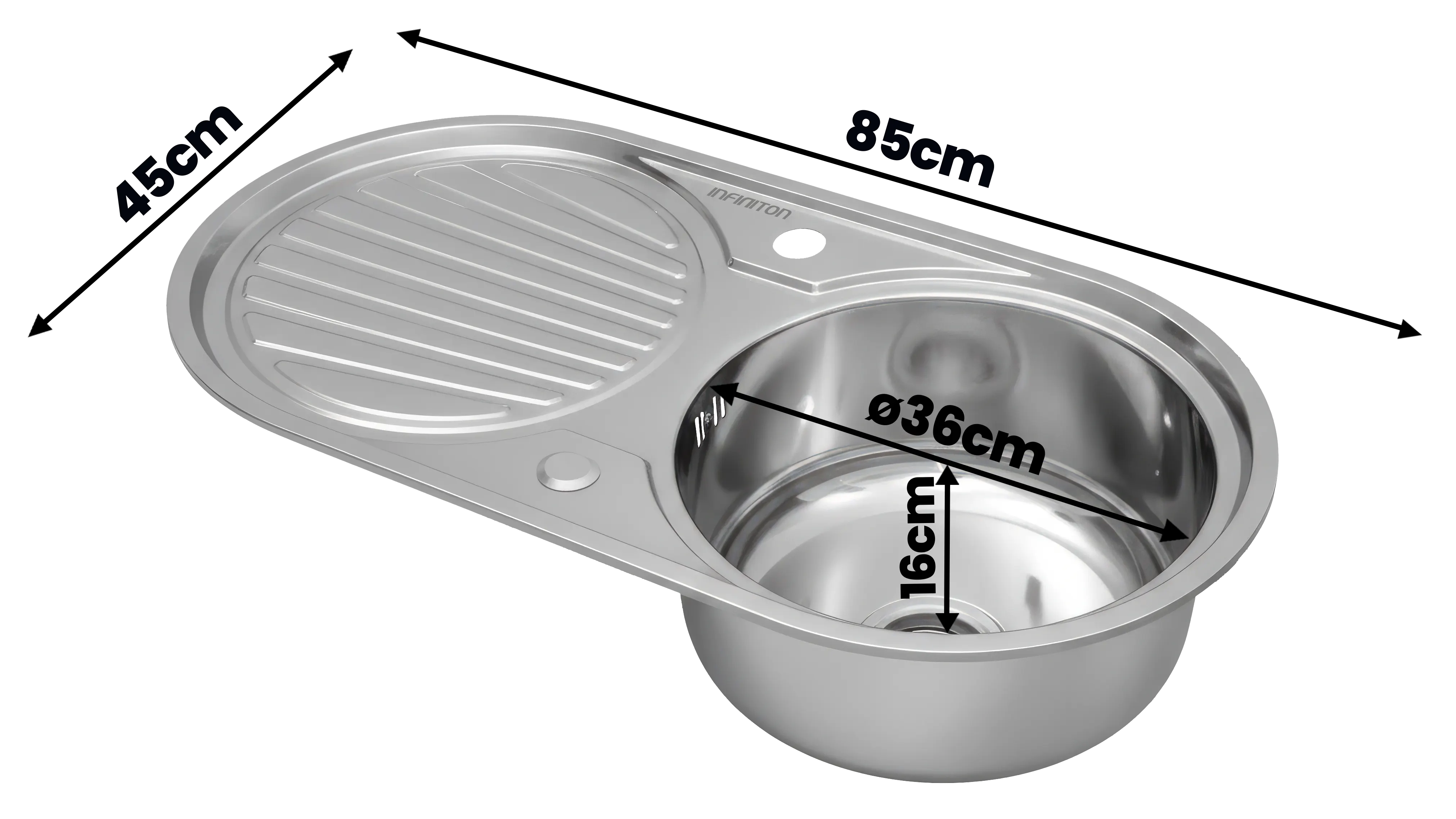 Fregadero Reale85RC1 con medidas