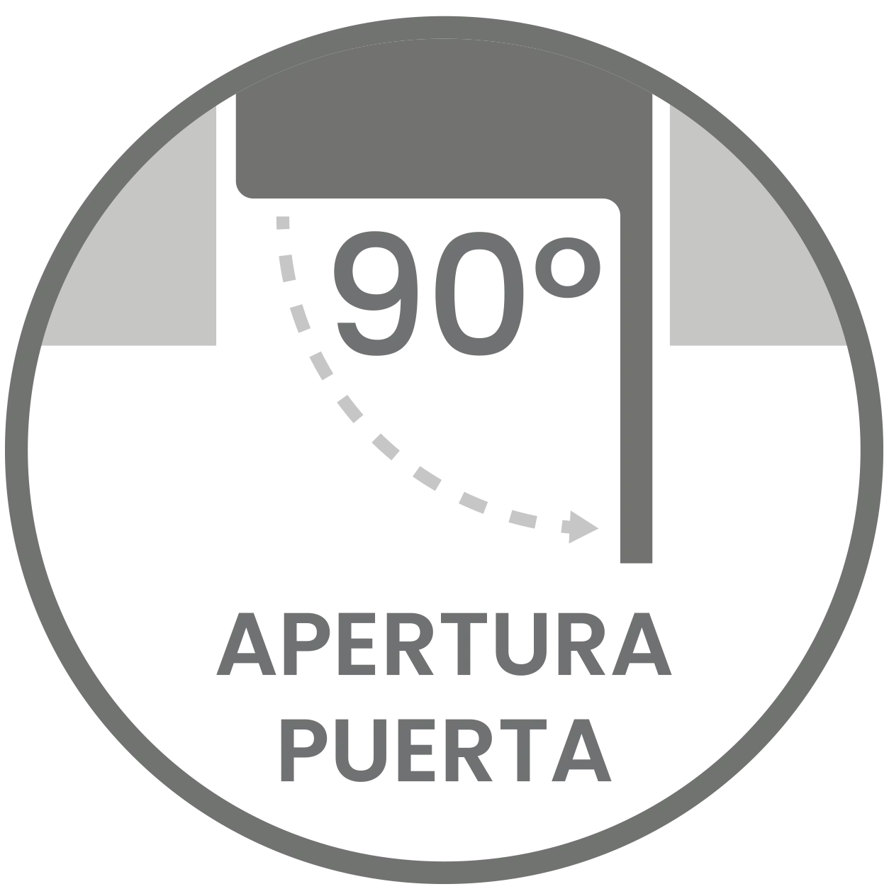 Apertura de puerta 90º
