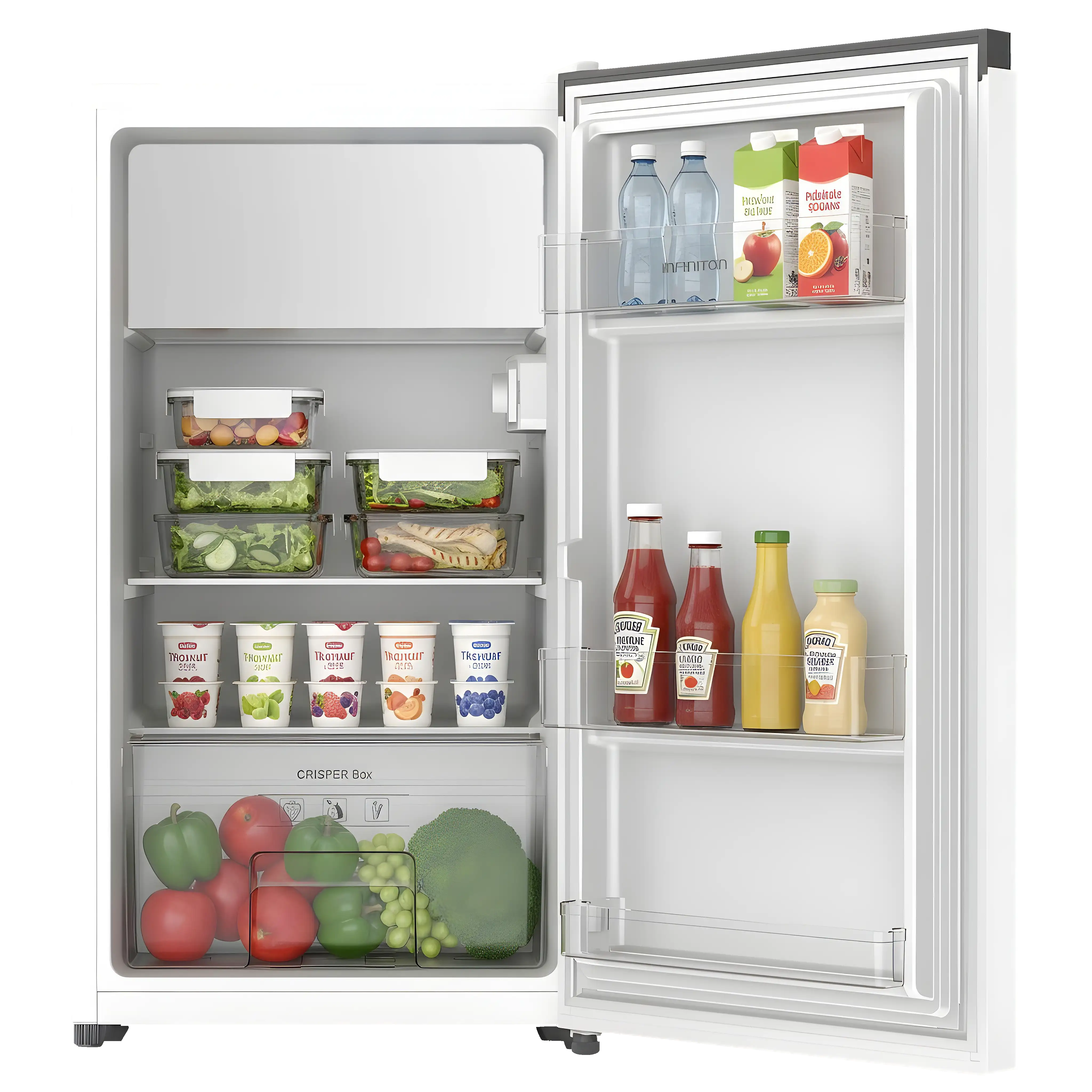 Fotografía del interior del frigorífico CL-A90DBi con comida