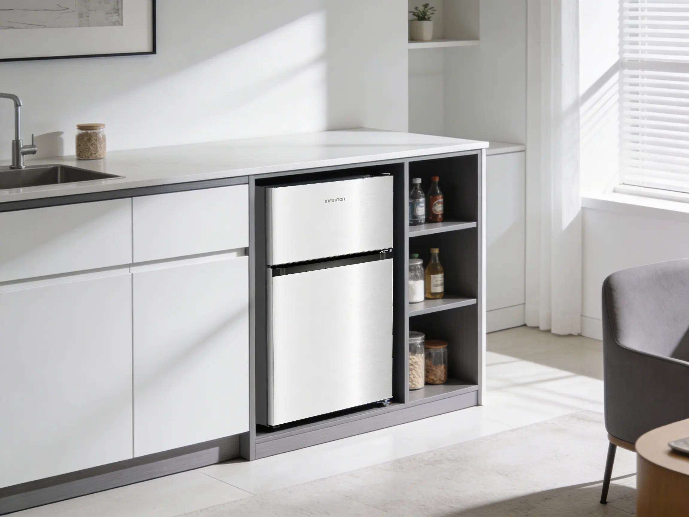 Frigorífico integrado en un apartamento