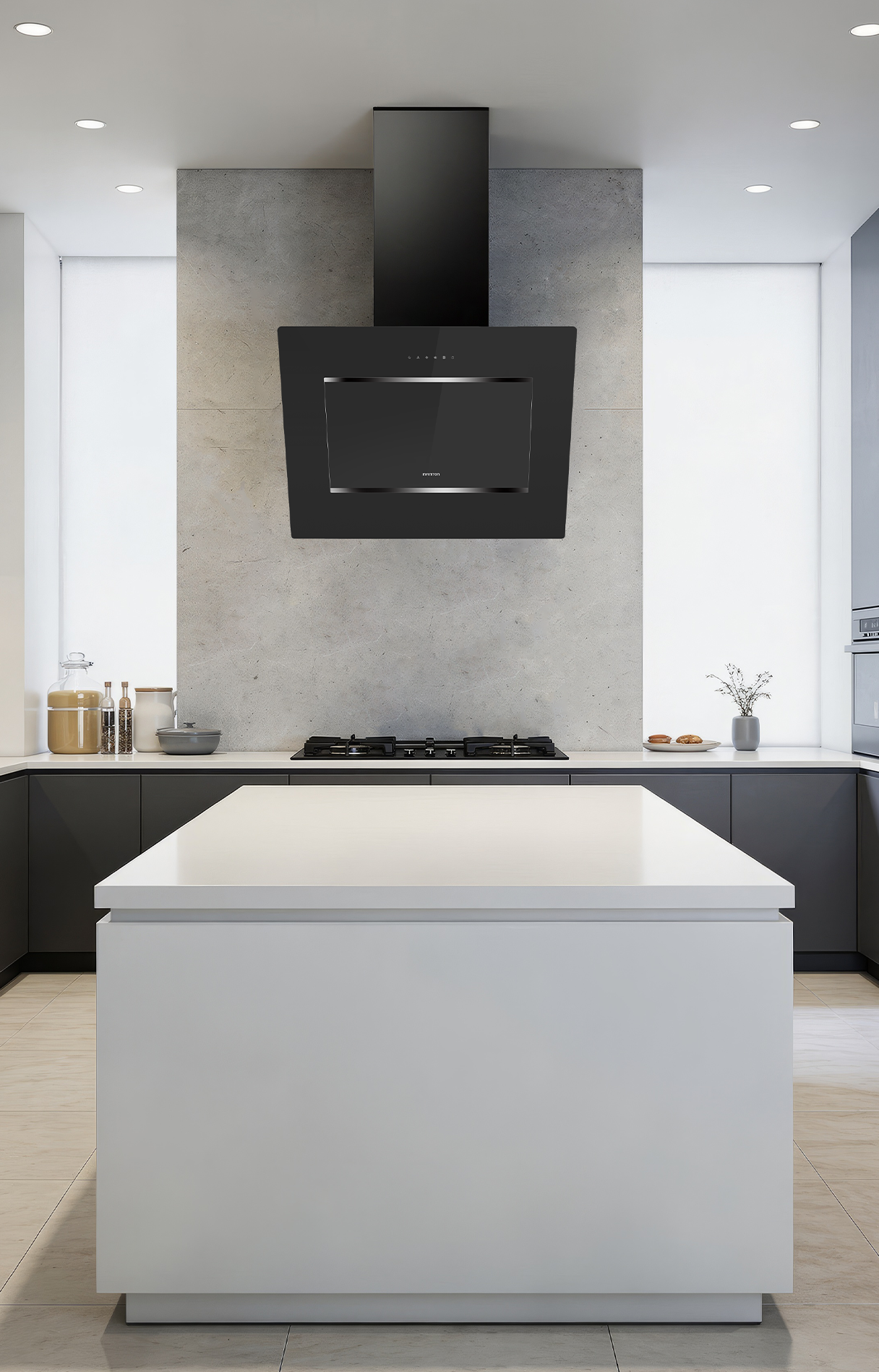 Campana CMPTRAL-80BU integrada en una cocina moderna