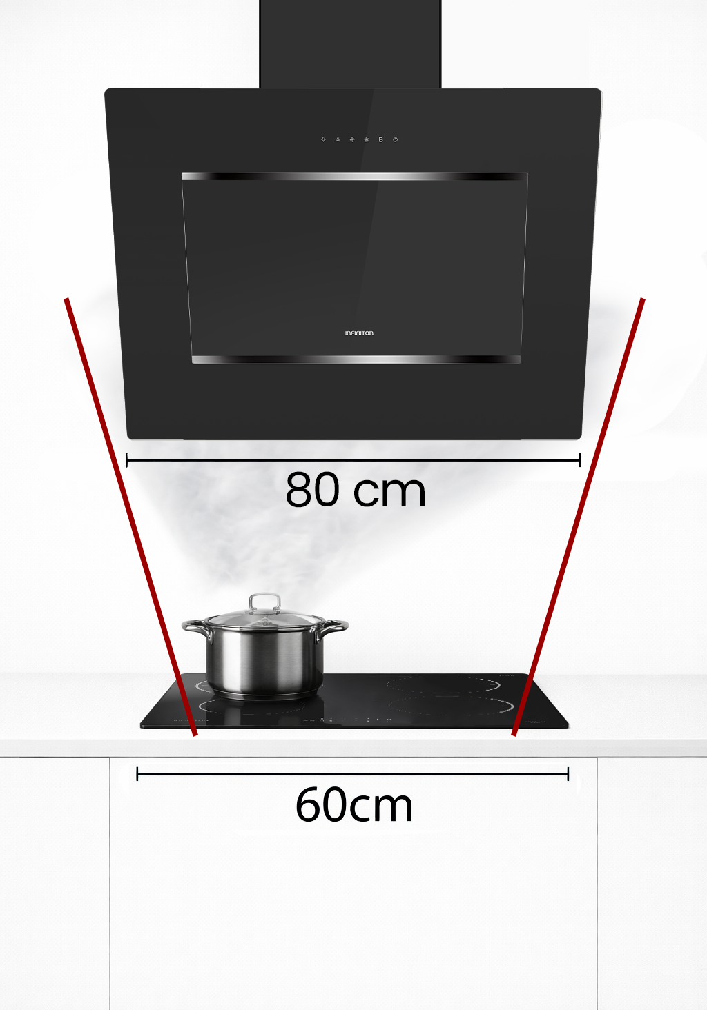 CMPTRAL-80BU de 80cm y placa de inducción de 60cm