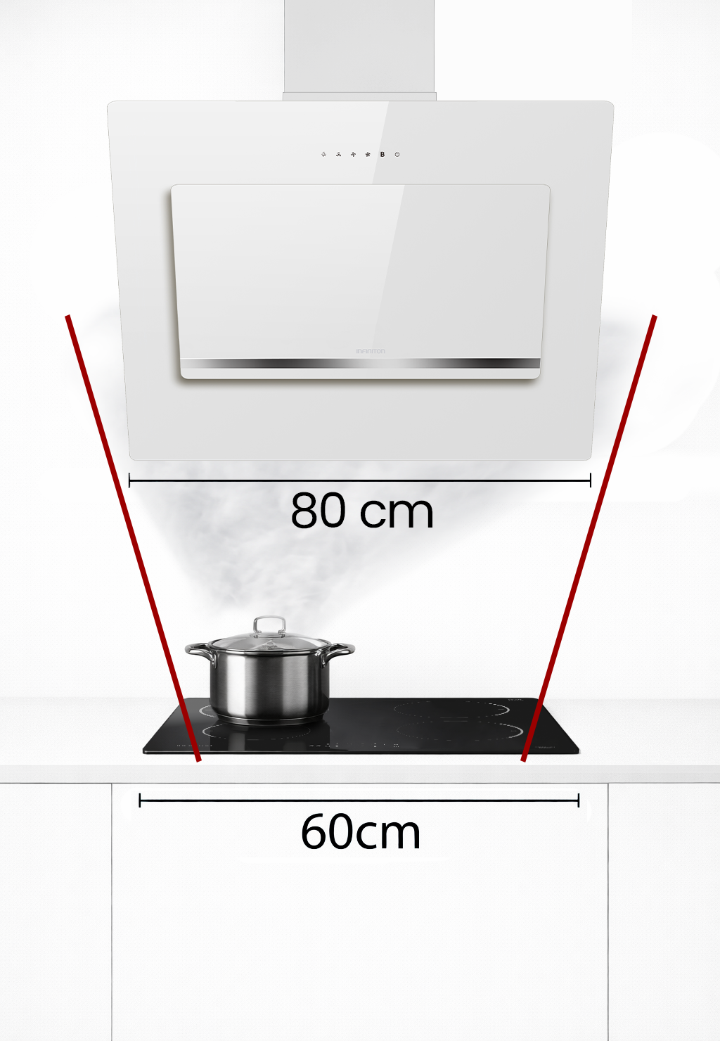 CMPTRAL-81WU de 80cm y placa de inducción de 60cm