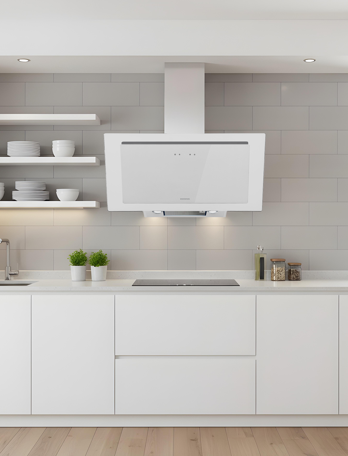 Campana CMPTRAL-BL94R integrada en una cocina moderna