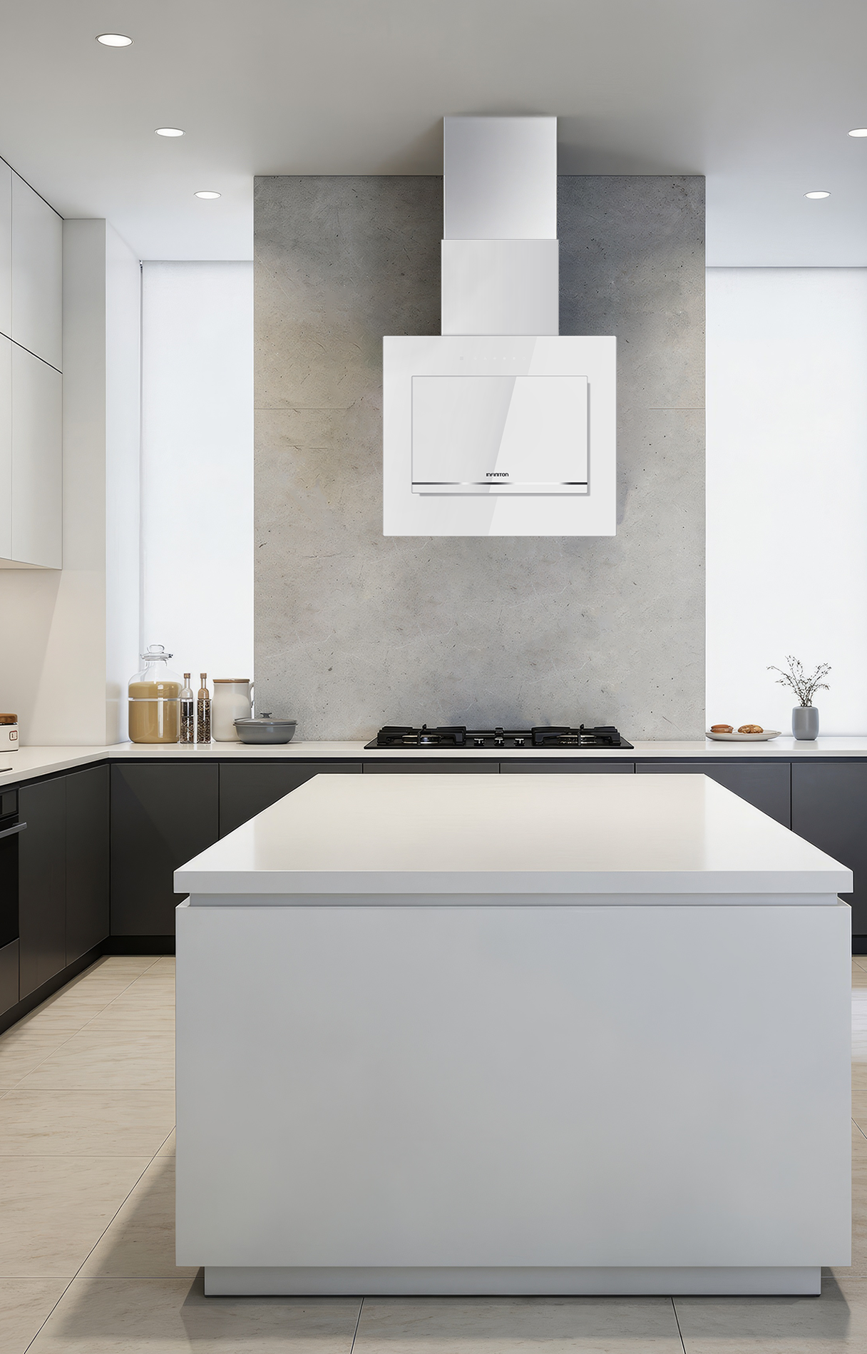 Campana CMPTRAL-BLC63U integrada en una cocina moderna