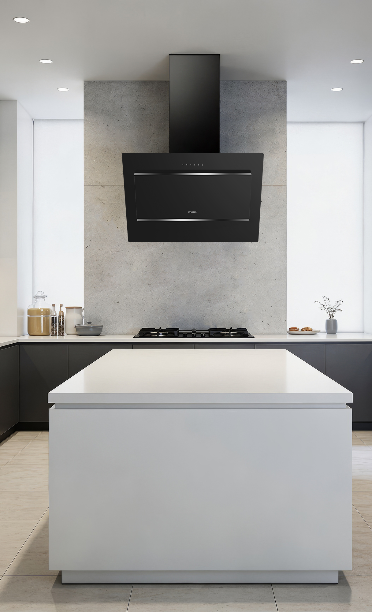 Campana CMPTRAL-BT90U integrada en una cocina moderna