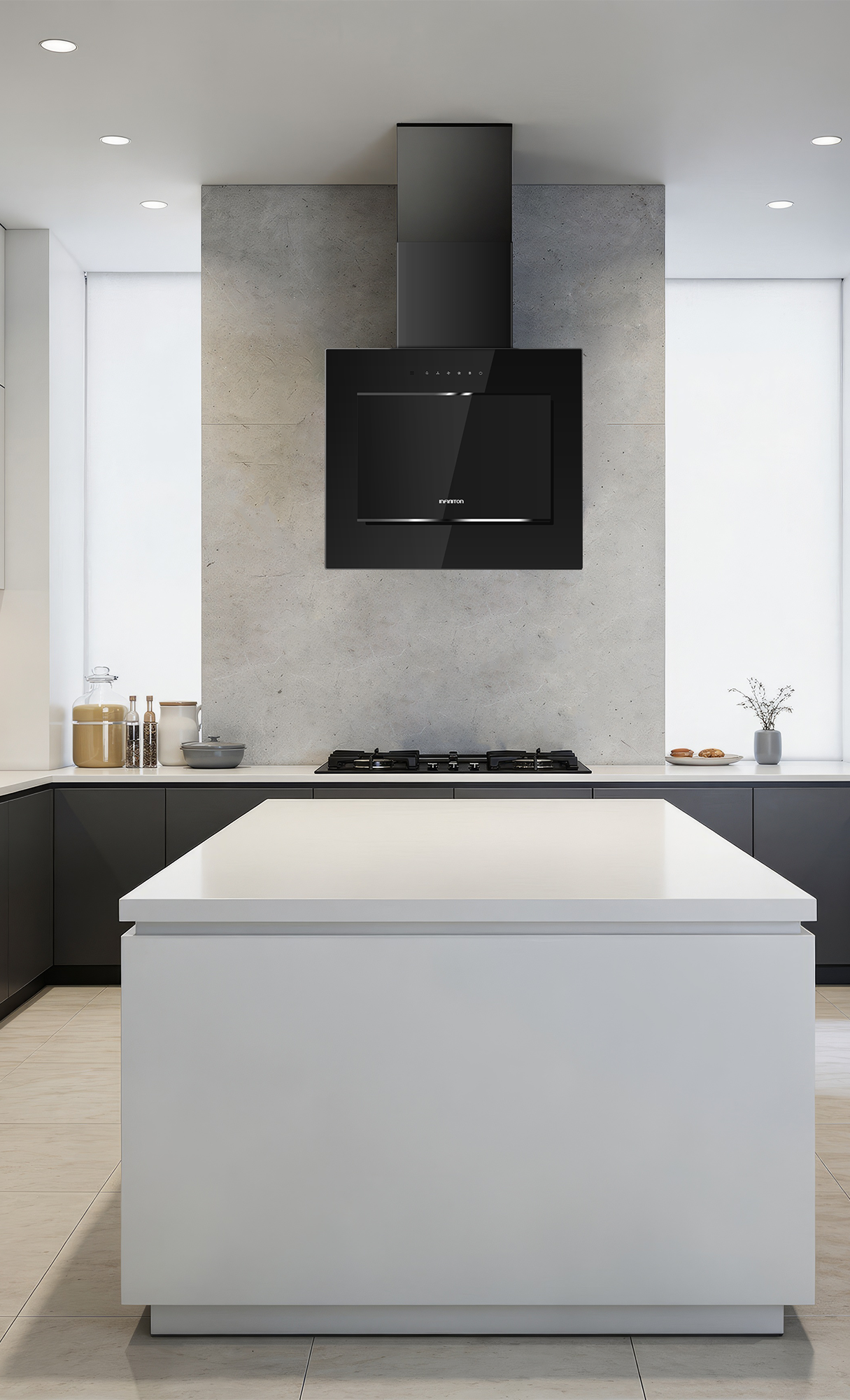 Campana CMPTRAL-NG61U integrada en una cocina moderna