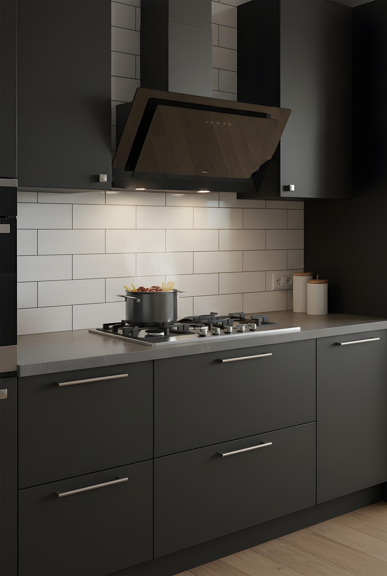 Campana CMPTRAL-TN96R integrada en una cocina moderna