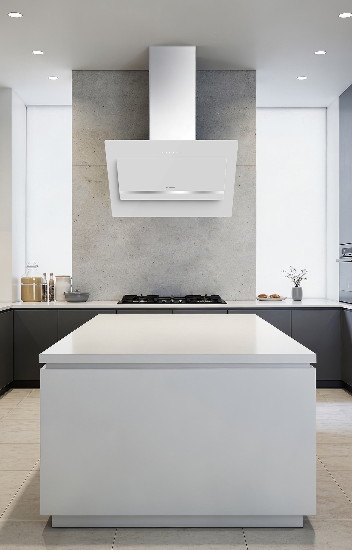 Campana CMPTRAL-WT90U integrada en una cocina moderna