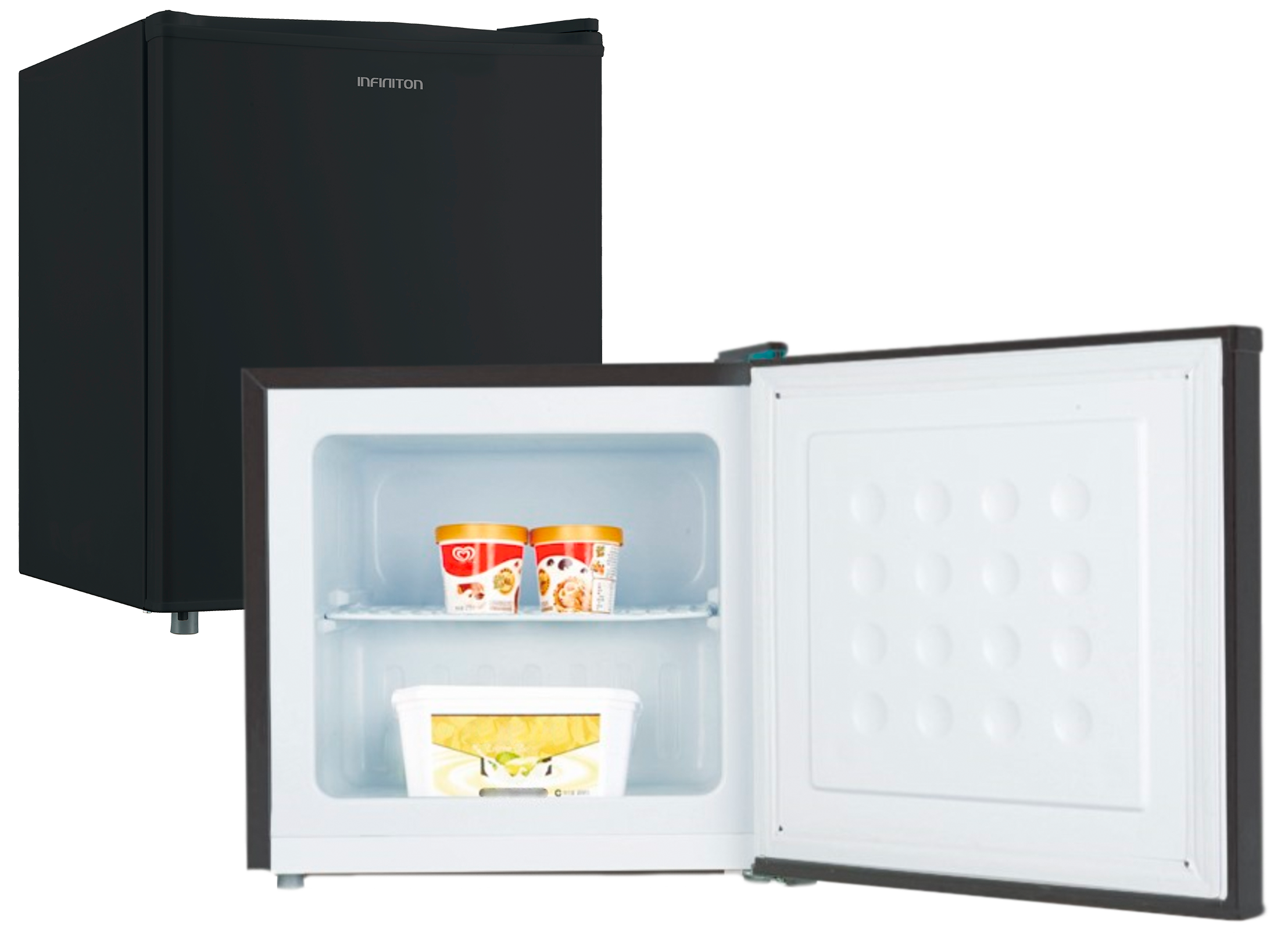 Congelador CV-33L5NDC cerrado y abierto