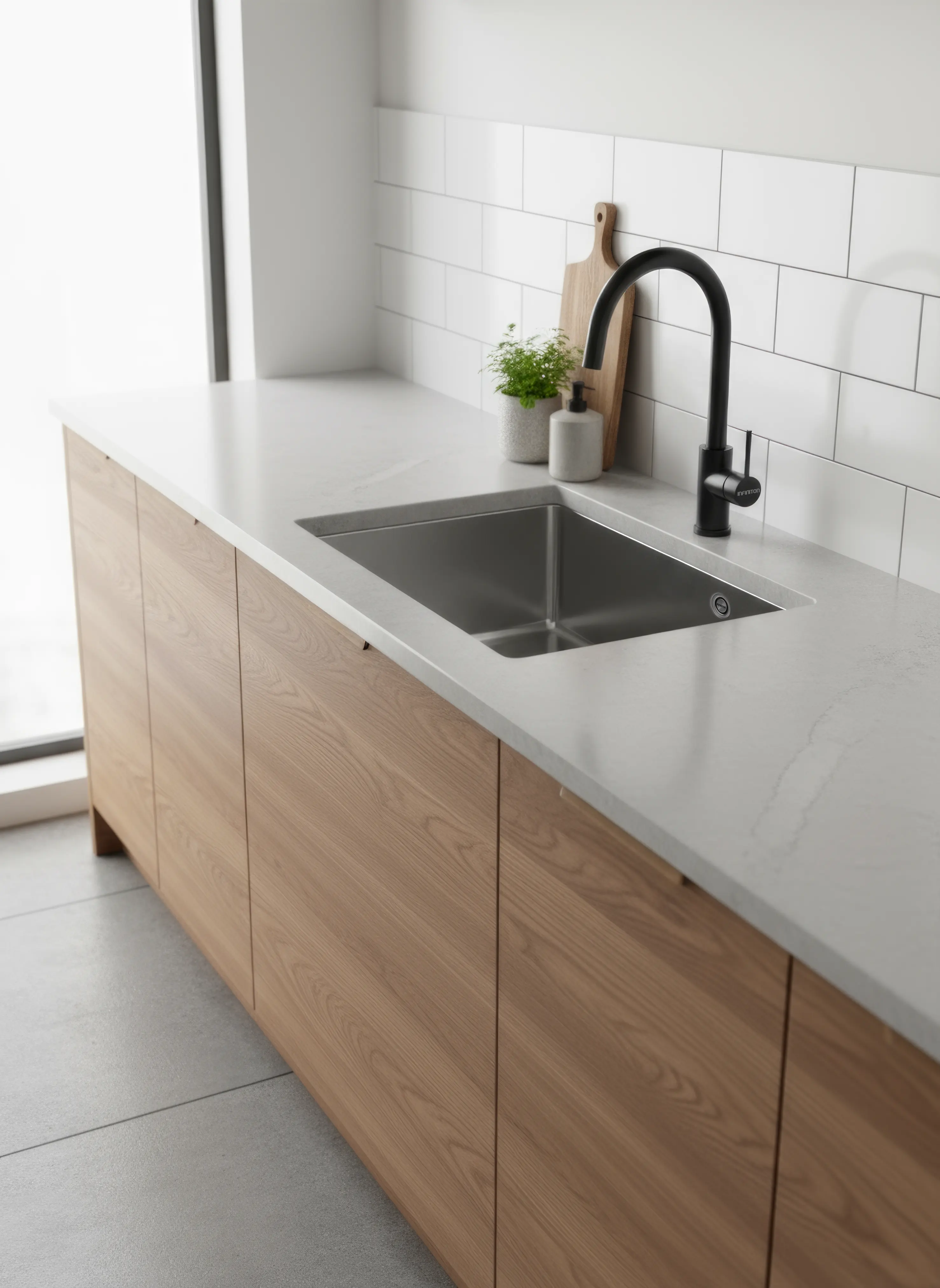 Fregadero modelo Elkano40.40 en una cocina 1