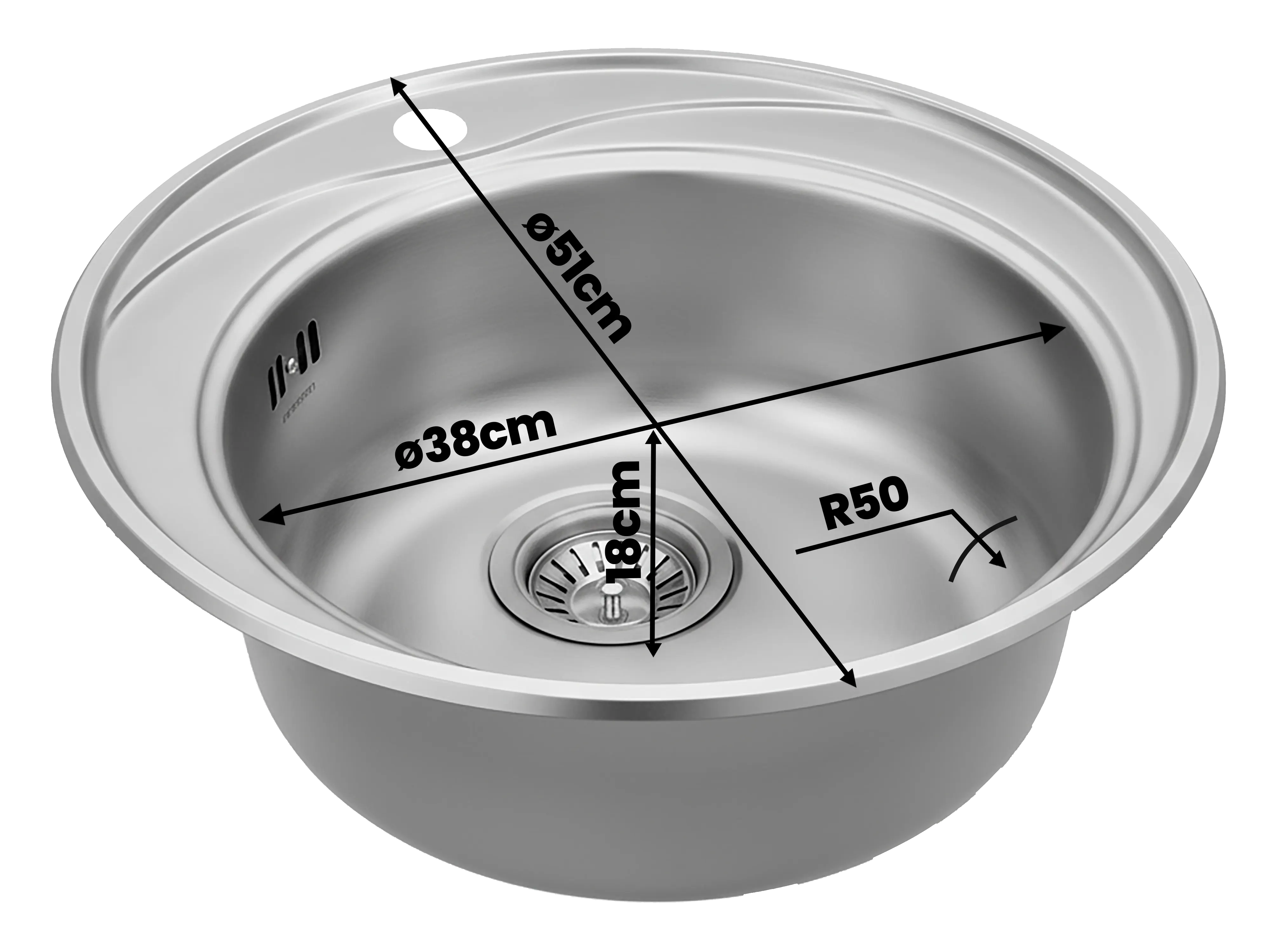 Fregadero Reale1C con medidas