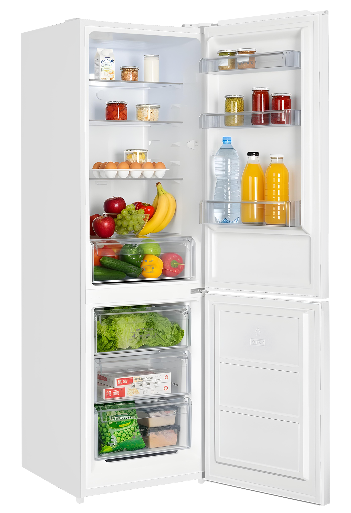 Frigorífico abierto, se ve el interior