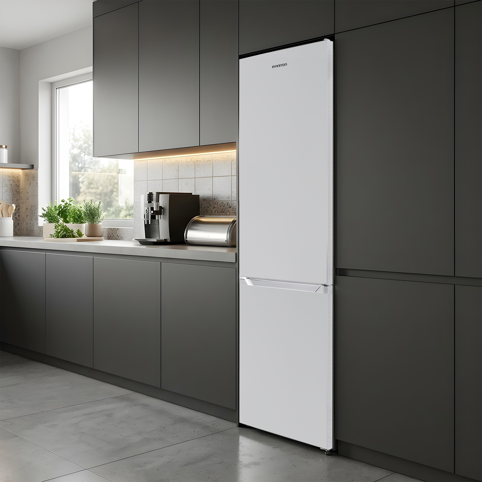 FGC-343C20BEM encastrado en una cocina de color gris oscuro