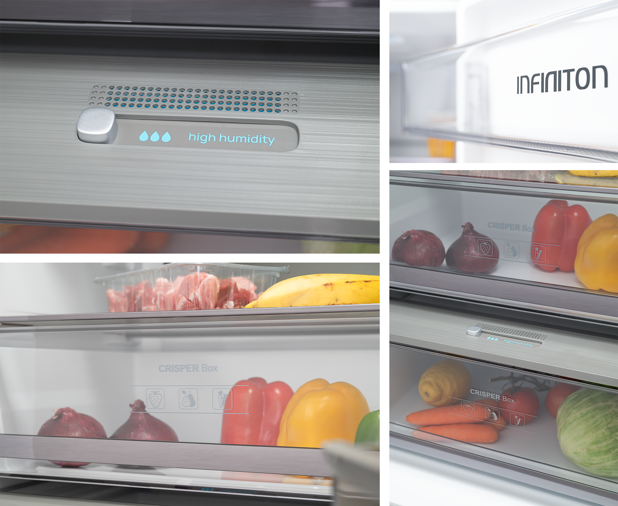 Collage del interior de un frigorífico Infiniton