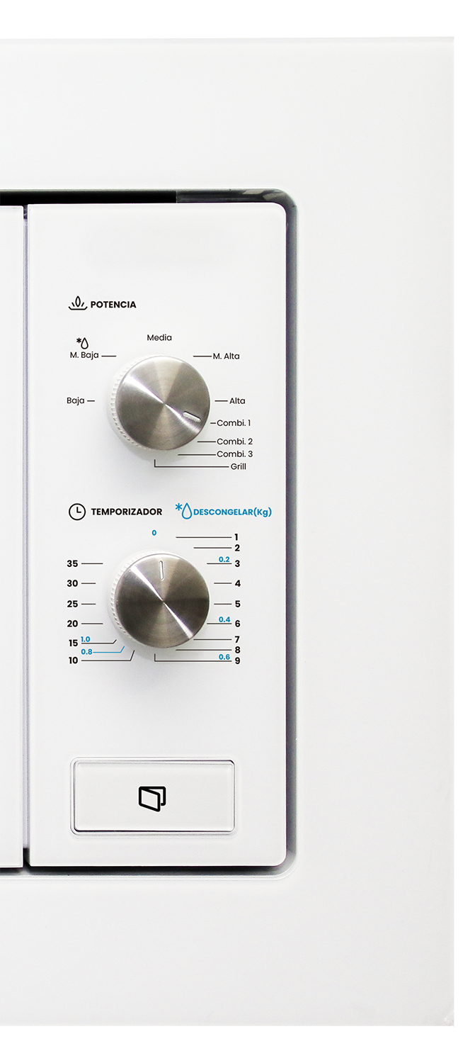 Controles del microondas IMW-WHITE1720 Controles del microondas IMW-WHITE1720
