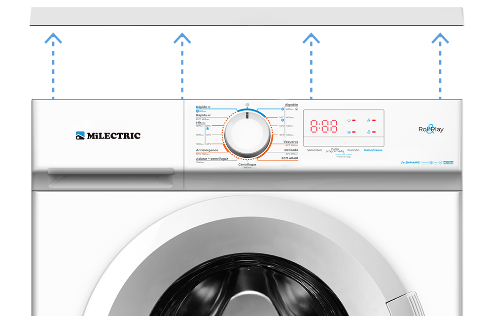 Lavadora con tapa desmontable
