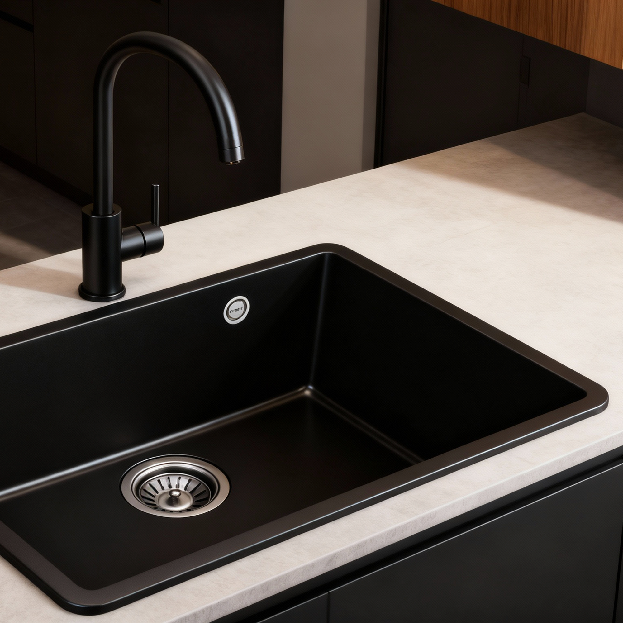 Grifo modelo MuñozABK351 en una cocina blanca