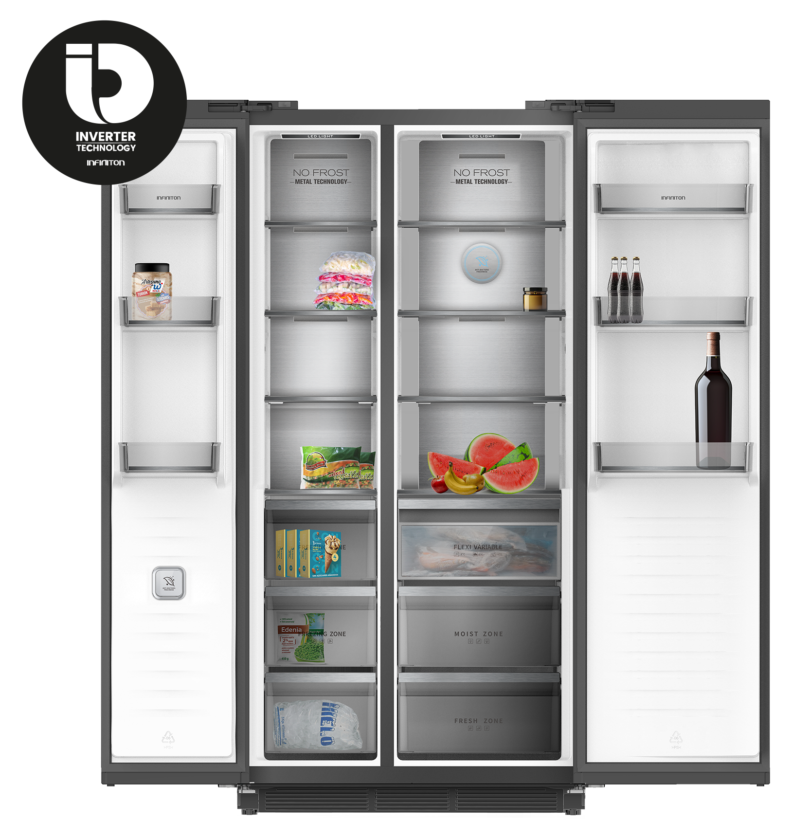 SBS-535A93XEB abierto con logo Inverter