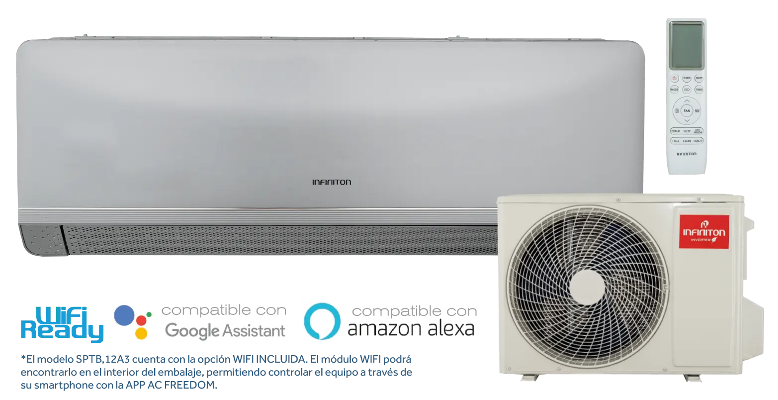 SPTSM12A3 aire acondicionado con máquina exterior y mando