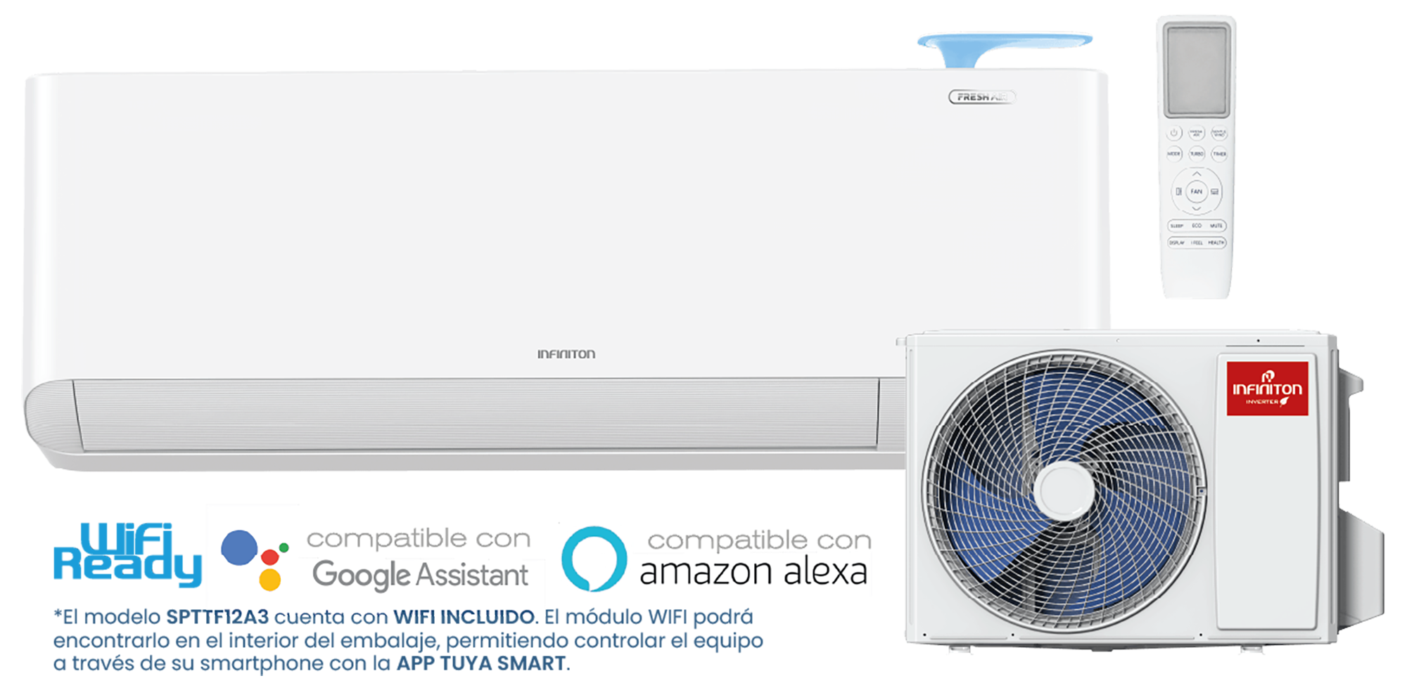 SPTTF12A3 aire acondicionado con máquina exterior y mando
