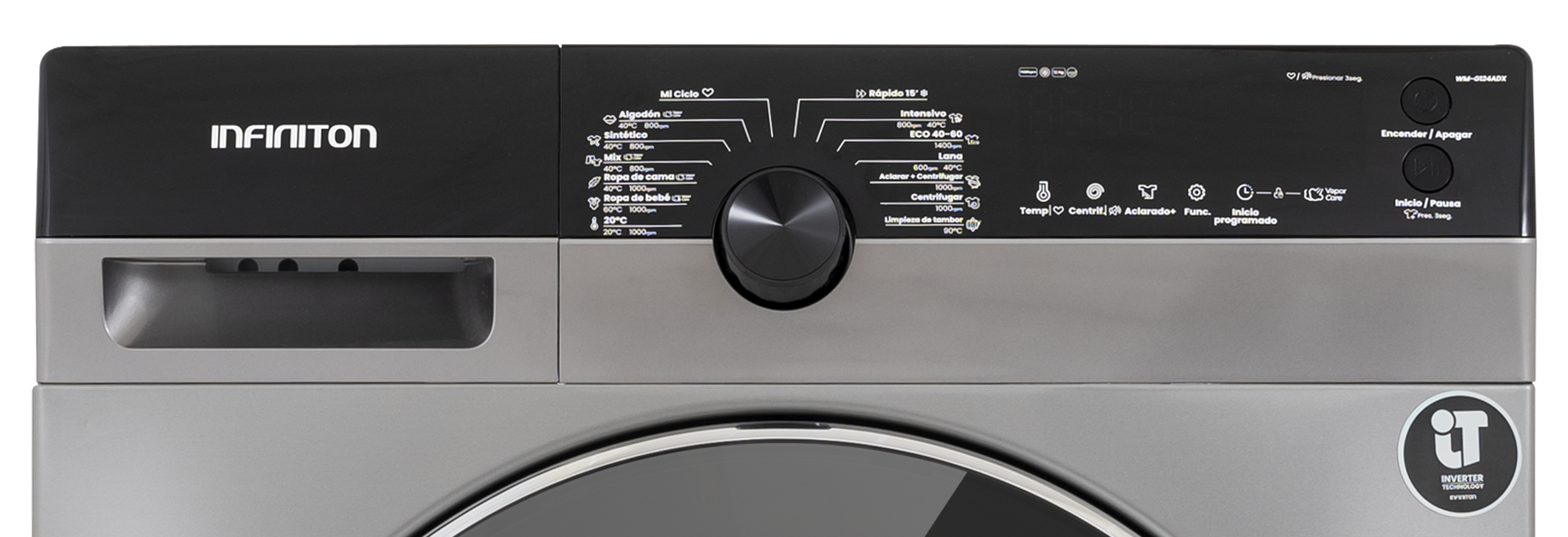 Detalle display de la lavadora