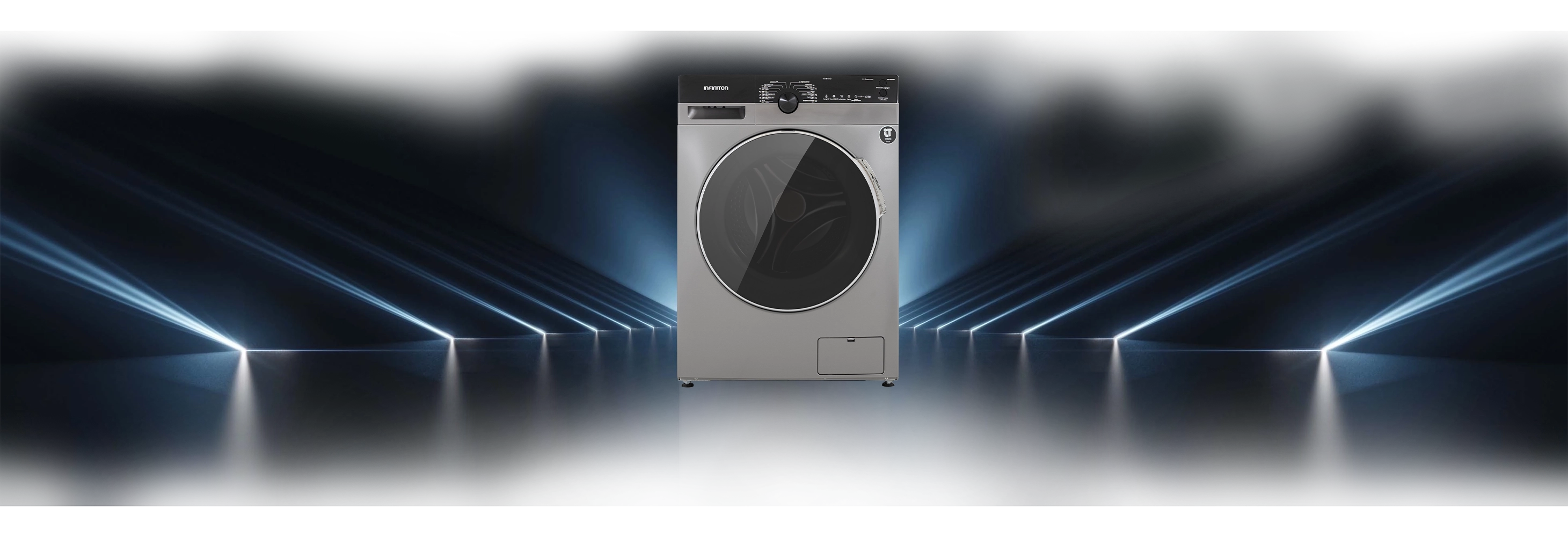 fotografía de la lavadora sobre fondo oscuro