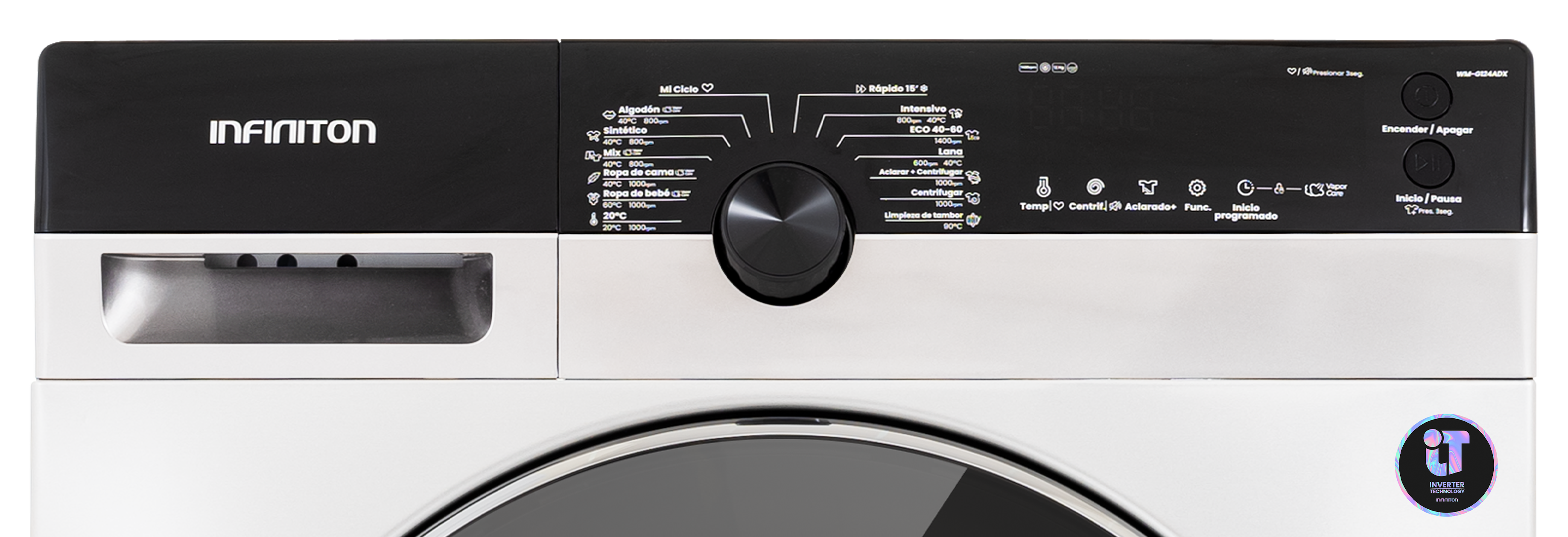 Detalle display de la lavadora